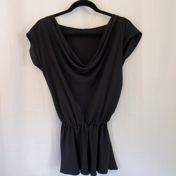 Lia Kes Black Silk Top with Belt - Size Medium - Picture 1 of 6